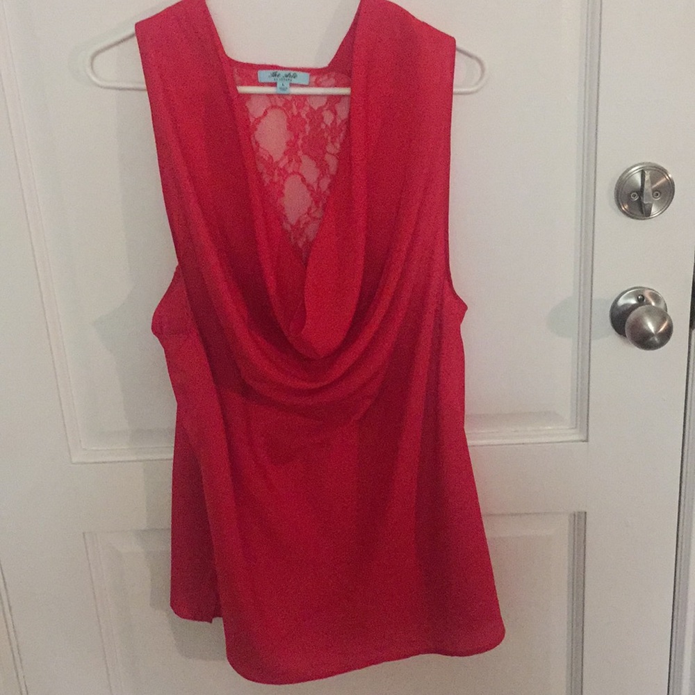 Coral sleeveless Blouse